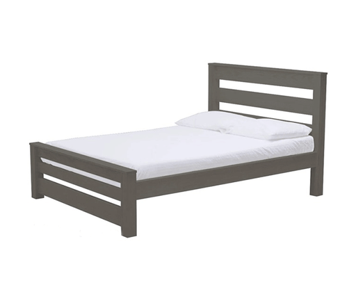Solid post bed with warm deep grey stain