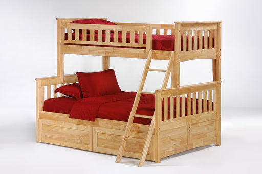 Ginger Single/Double Bunk Bed w/Drawers - Oak 