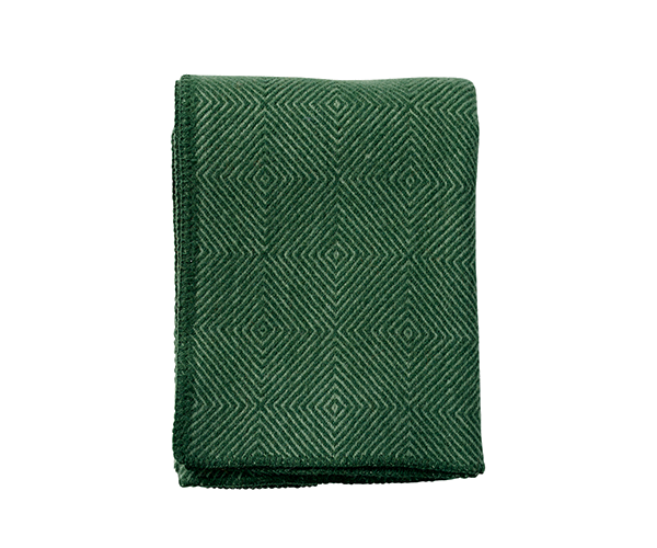 100% Brushed Lambswool Green Throw