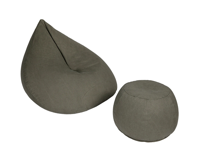 Teardrop shaped bean bag lounger - Army Green