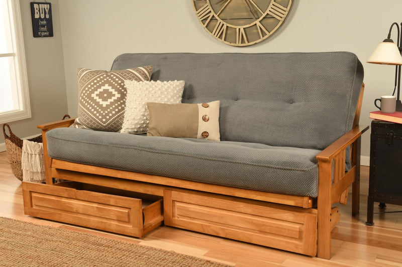 Monterey futon frame with storage drawers