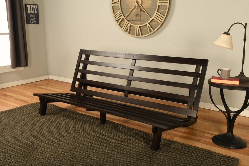 armless wood futon frame only in java finish