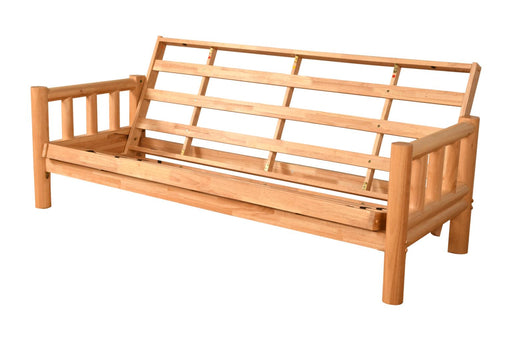 Log futon frame without a mattress
