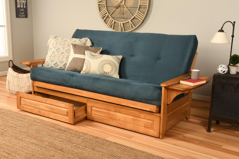 Paloma futon frame with storage dawers