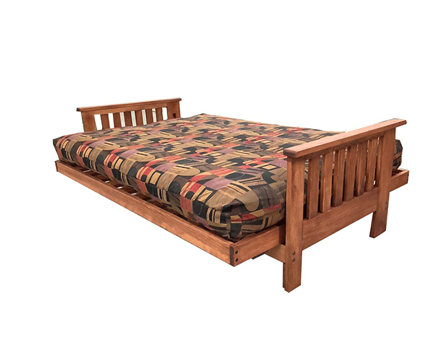 Mission Pine Futon Frame in bed position