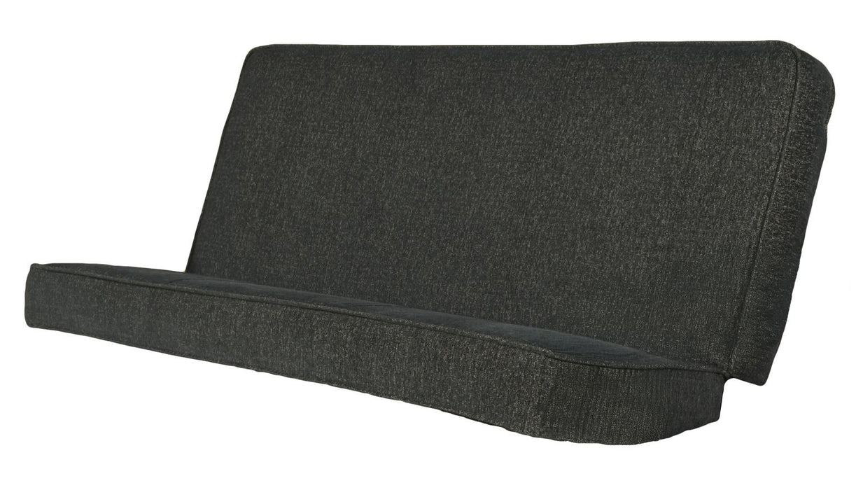 Blue fabric roll on a white background