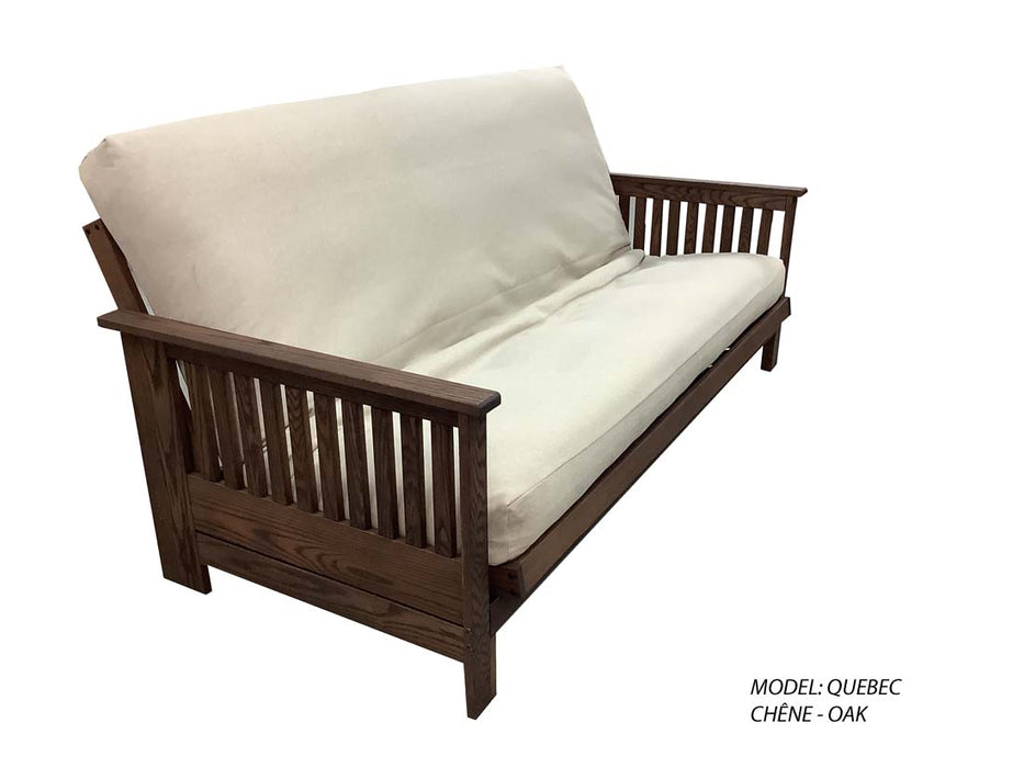 Double size oak futon frame with futon mattress