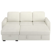 Sofa bed shown in bed position