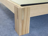 Closeup of corner legs for Boreal Tatami bed frame
