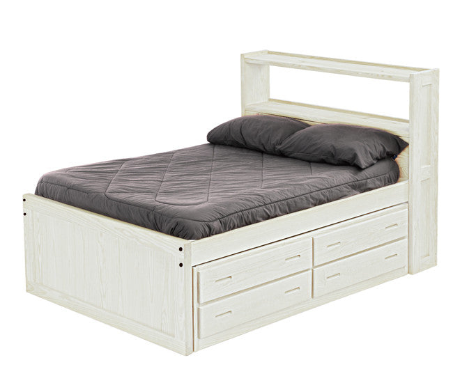 Captain's Bookcase Bed by Crate Design in Cloud finish