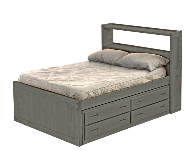 Captain's Bookcase Bed by Crate Design in Graphite finish