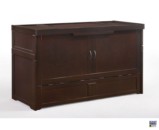 Murphy Cabinet Bed in closed position - Chocolate Brown colour