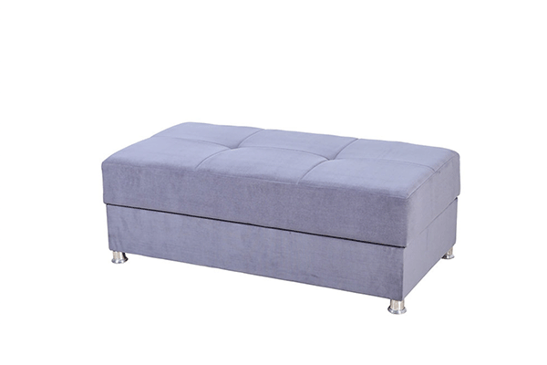 Soft grey matching ottoman - closed