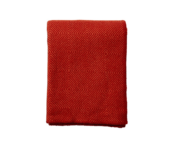 100% Brushed Lambswool Red Throw