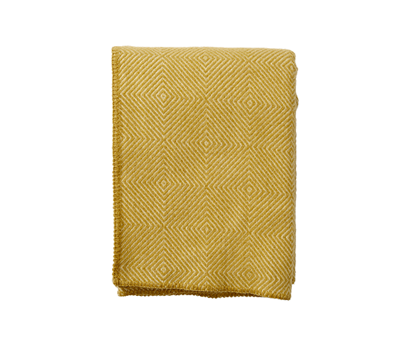 100% Brushed Lambswool Yellow Throw