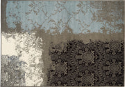 Blue, cream, grey and black area rug by Kalora 