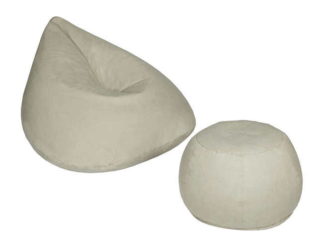 Teardrop shaped bean bag lounger - Cream