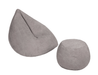 Teardrop shaped bean bag lounger - Grey