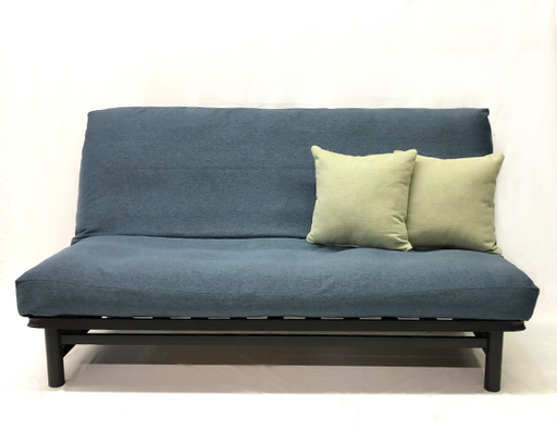 Lift Futon Frame with mattress and blue futon cover
