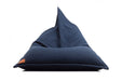Low canvas bean bag lounger in blue with rope handle