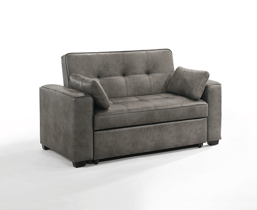Brookly Convertible Sofa in grey- forward facing and in sofa position
