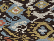 Patterned fabric with blue and black tones