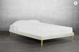 Low profile platform bed with thin side rails