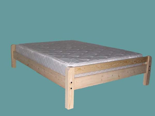 Pine Platform Bed with low headboard and footboard - natural wood