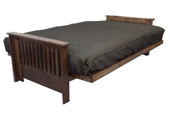 Quebec Oak Futon Frame in bed position