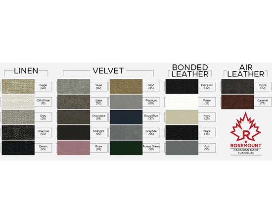 Fabric swatch with sample fabrics
